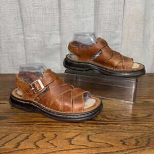 Born Sandals Womens 8 Brown Leather Chunky Academia Fisherman Y2K 90s Shoes